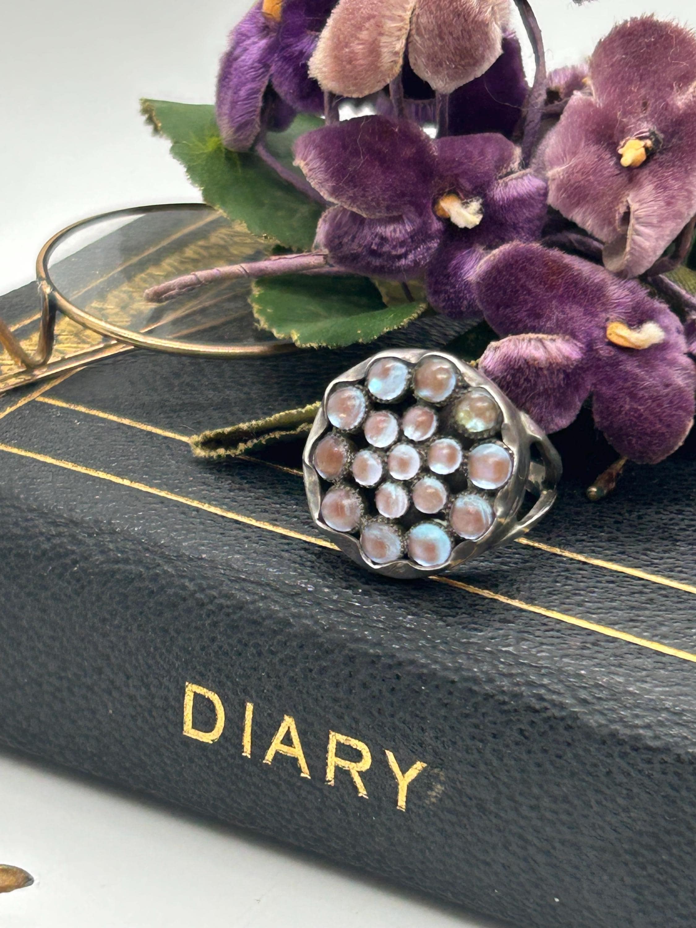 Antique Saphiret Glass Ring - Etsy
