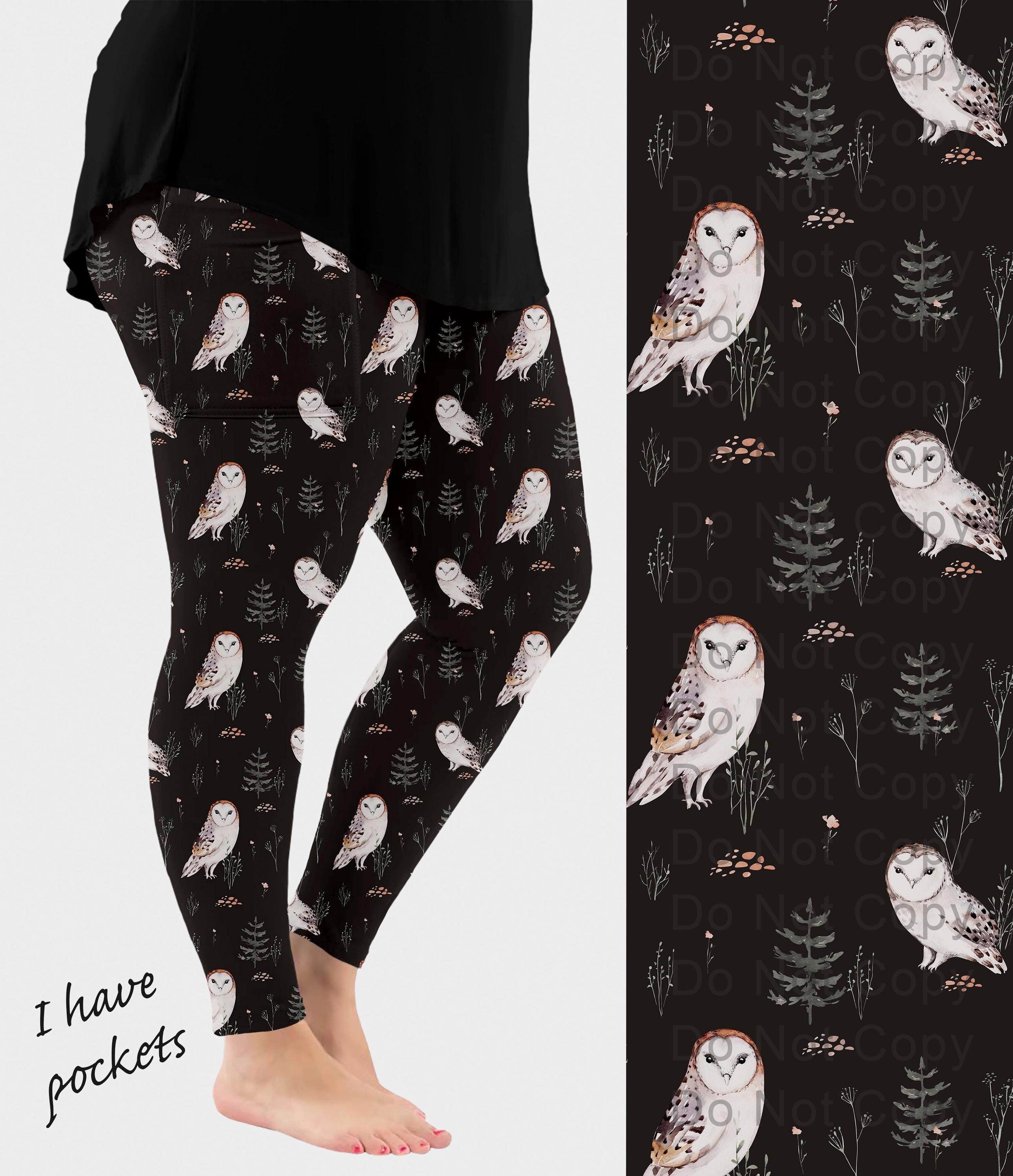 Woodland Owl Leggings w/ Pockets