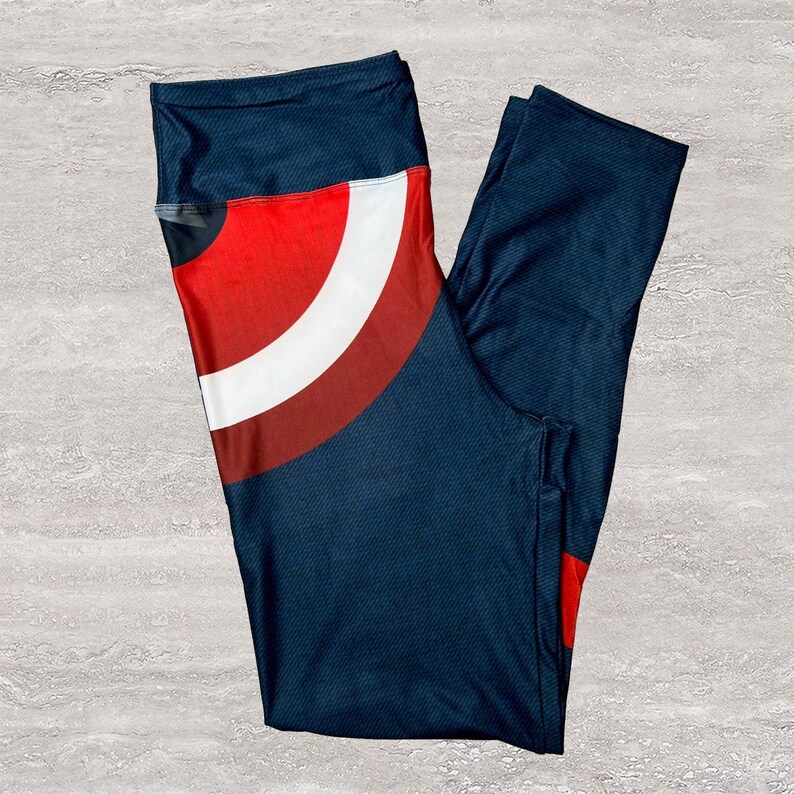Captain America Cosplay Halloween Costume Soft Leggings