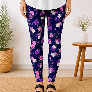 Dreamy Blossoms Floral Leggings with Pockets