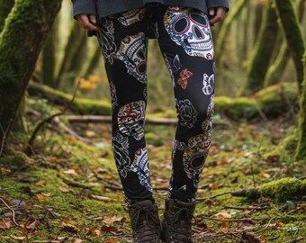 Butterfly Rose Sugar Skull Leggings