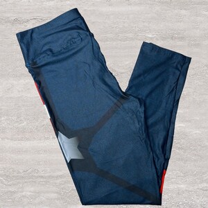 Captain America Cosplay Halloween Costume Soft Leggings