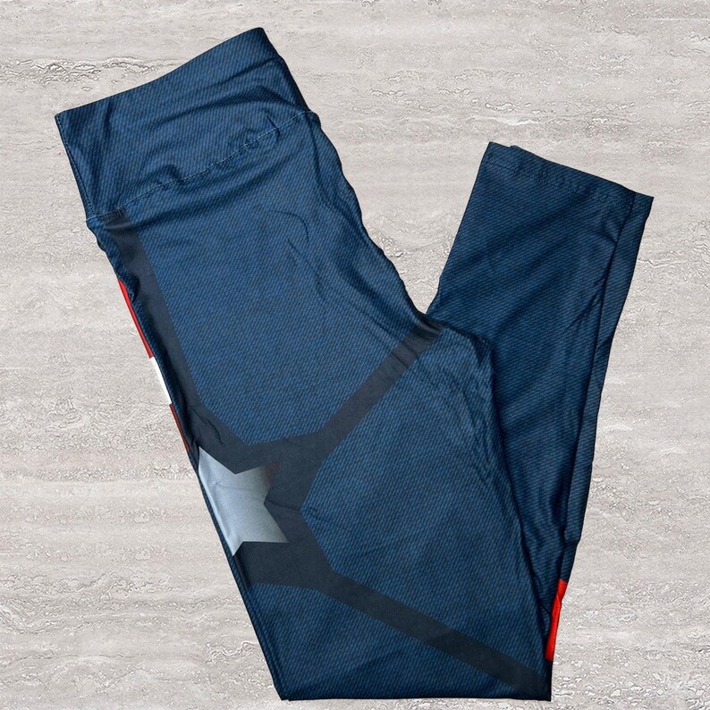 Captain America Cosplay Halloween Costume Soft Leggings