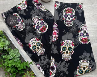 Sugar Skull Orchid Soft Leggings