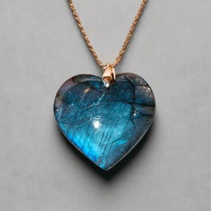 Labradorite EXTRA Heart Pendant