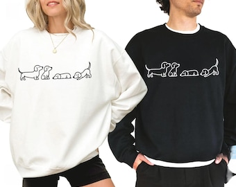 Minimalist Dachshund Line Art T-Shirt • Cute Wiener Dog Tee
