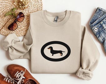 Minimalist Dachshund Tee, Dog Mom Outfit