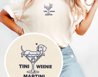 Funny Dachshund Martini T-Shirt: Cocktail Weenies, Western Dog Tee
