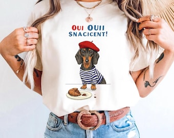 Funny Dachshund T-Shirt: Paris French Dog Design