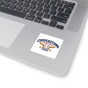 Cooperstown New York Baseball Sticker | Vintage Crest Logo, 2026