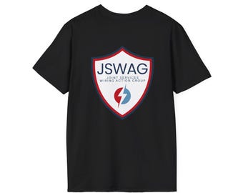 JSWAG LOGO on Back Unisex Softstyle T-Shirt - Casual Wear, Gift for Veterans, Graphic Tee, Military Pride, Everyday Comfort