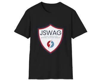 JSWAG LOGO on front Unisex Softstyle T-Shirt, Perfect for Veterans Events, Casual Wear, Gifts for Service Members