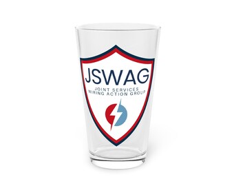 JSWAG Customized Pint Glass, 16oz - Perfect for Celebrations, Gifts, Home Bar, Drinkware for Gatherings, Party Essentials, Personalized