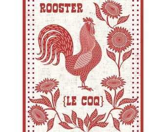 French Country Rooster Wall Art Poster or Framed Print