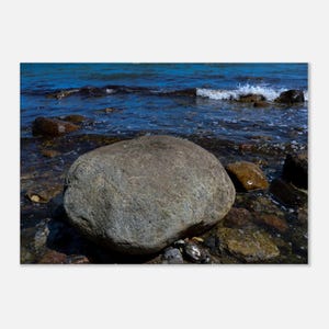 Canvas print of the Magical Coastal Stone – Fehmarn June 2025 | Real nature photography, not an AI image | Maritime mural of sea and tranquility
