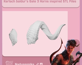 Karlach Horns – Baldur's Gate 3 geïnspireerd | STL-bestanden in 3D printen