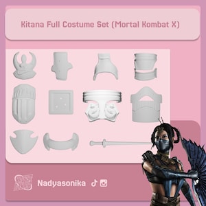 kitana Mortal kombat X costume inspired Stl files