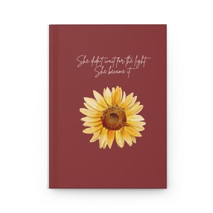 Inspirational Hardcover Journal | Sunflower Notebook | Motivational Writing | Gift for Her, Unique Planner, Creative Diary
