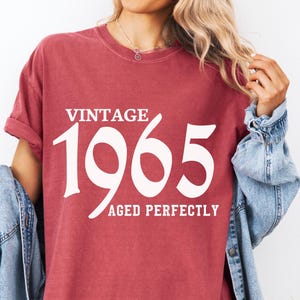 Comfort Colors® Vintage 1965 Shirt, 60th Birthday Shirt, 60th Birthday Gift, 1965 Birthday Shirts, Aged Perfectly, 1965 Vintage Gift Shirt
