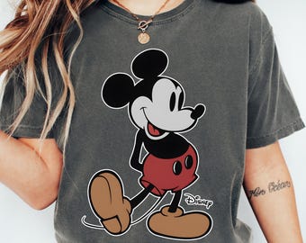 Comfort Colors® Disney Vintage Musse Pigg-tröja, Vintage Disney Musse Pigg-tröja, Disneyworld-semestertröja, Disney Retro-tröja