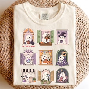Camiseta de Halloween espeluznante con fantasmas Comfort Colors® Camiseta demasiado cómoda para embrujar Camiseta de bibliotecario lectora Kawaii Cottagecore Camiseta de temporada de otoño