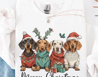 Dachshund Christmas Sweatshirt, Wiener Dog Holiday Shirt, Dog Lover Gift ,Holiday Sweater, Cute Christmas Dog Shirt, Funny Pet Lover Gift