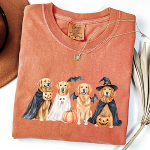 Comfort Colors® Halloween Golden Retriever Shirt, Halloween Hundeshirt, Geisterhund Shirt, Hundeliebhaber Geschenk, Hund Halloween Shirt, Golden Mama Shirt