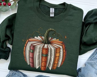 Fall Book Pumpkin Halloween Shirt, Halloween Book Lover Shirt, Fall Bookish Shirt, Pumpkin Book Shirt, Pumpkin Sweater, Fall Shirt, spooky