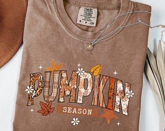 Maglietta Comfort Colors® Pumpkin Season, maglietta autunnale, maglietta del Ringraziamento, maglietta autunnale con zucca