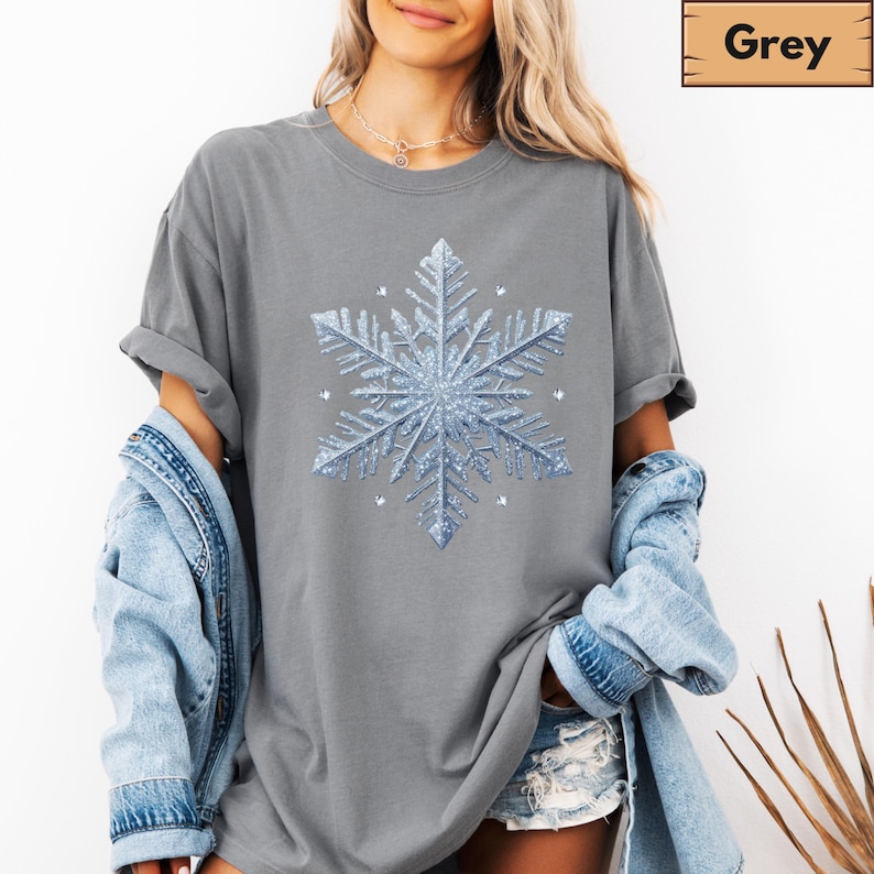 Comfort Colors® Snowflake Shirt, Cool Christmas Shirt, Holiday Party ...