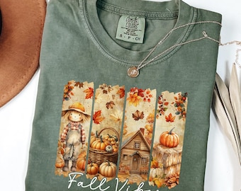 Comfort Colors® Fall Vibes Fall Shirt, Fall Tees, Thanksgiving Fall Tees, Autumn shirt, Fall Autumn Thanksgiving, Fall Vibes shirt