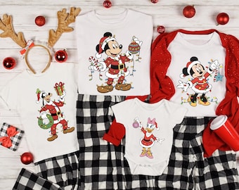 Disney Mickey and Friends Christmas Family Matching Shirt, All Characters Disneyland Xmas Tee, Family Christmas Matching Shirt, Disney Trip