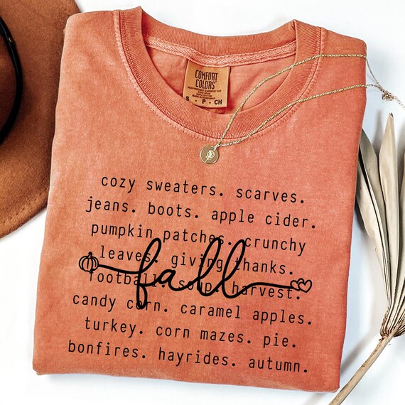 Comfort Colors® Fall Shirt, Cozy Fall Shirt, Womens Fall Shirts, Fall Tshirt, Pumpkin Patch Shirt, Autumn Words Tee, Thanksgiving Shirt