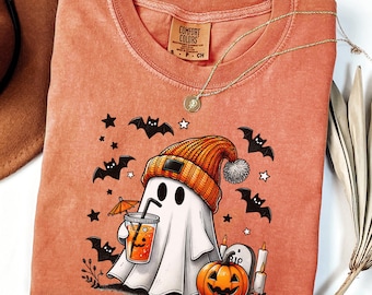 Comfort Colors® Halloween Ghost Shirt, Cute Ghost Shirt, Womens Halloween Shirt, Cute Fall Shirt, Spooky Season Shirt, Gift For Halloween