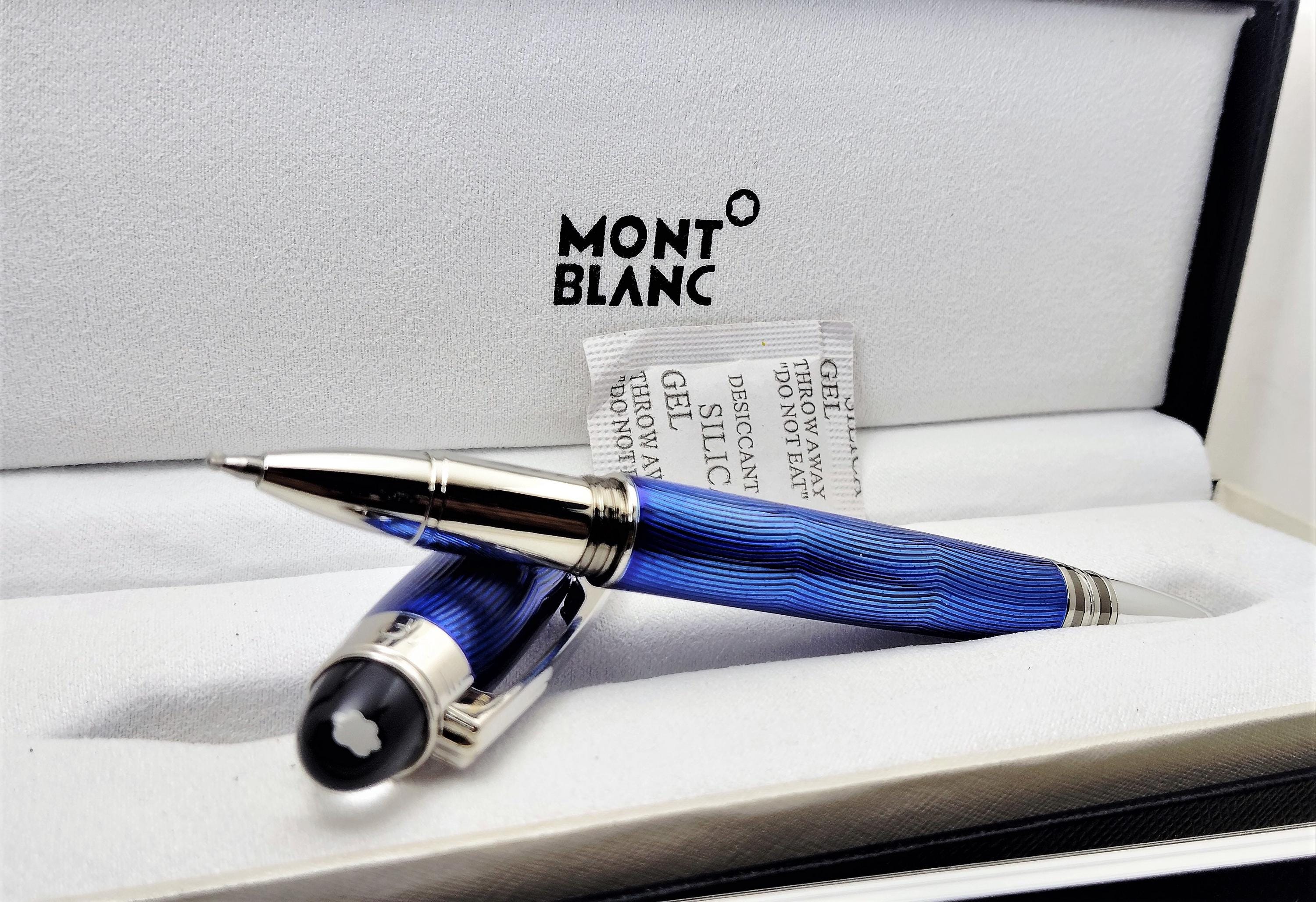 Montblanc Star walker Black Ink Roller Blue and Silver Ball Pen Refurbished