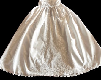 Exceptional Heirloom Antique Ayrshire Christening Gown Handmade with Embroidery