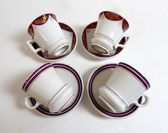 Antique French Coffee Cups and Saucers. Brulot Bistro Coffee Antique French Coffee Cups and Saucers. Brulot Bistro Coffee
