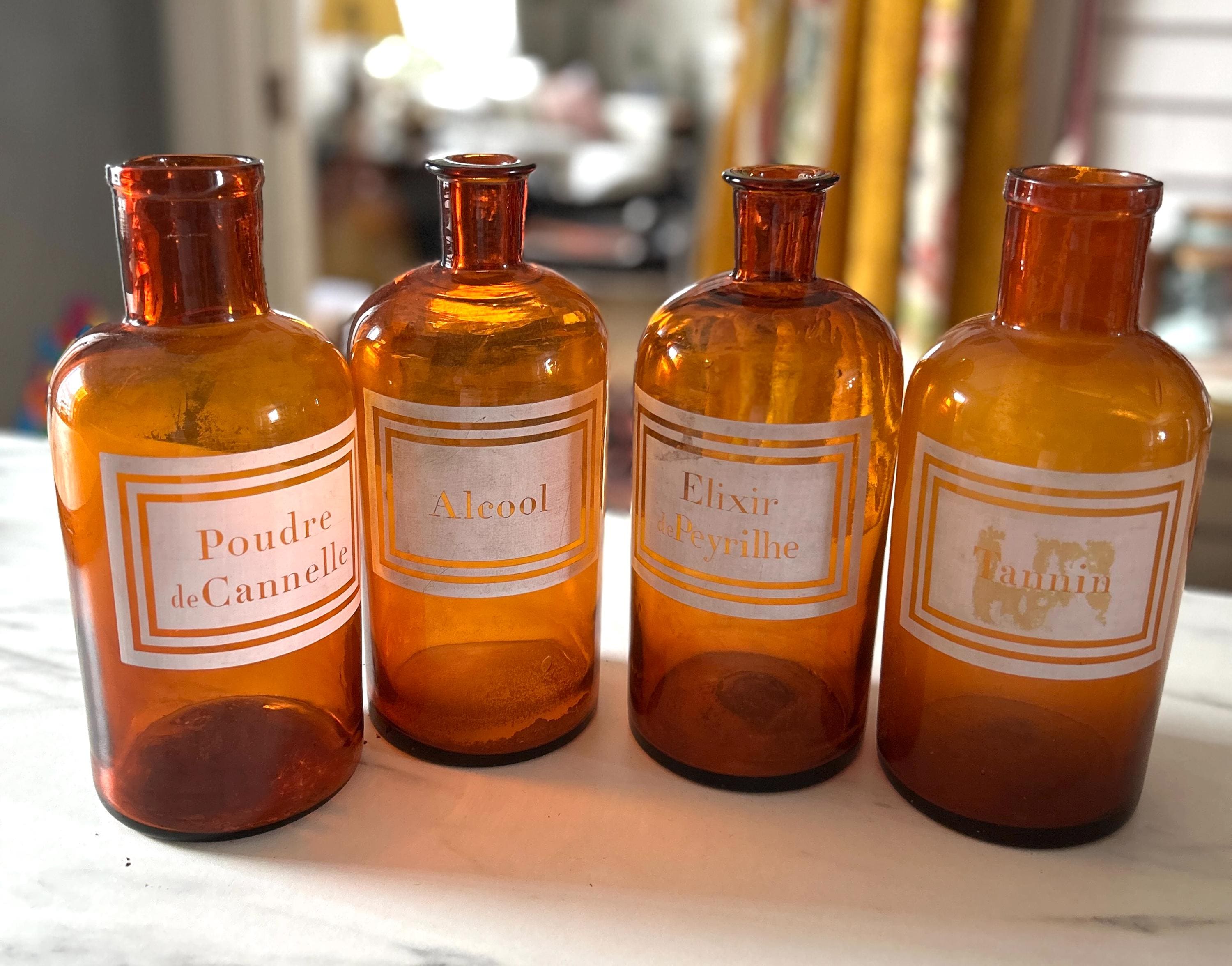 ヴィンテージのフランス製ガラス製薬瓶 4本 - Etsy 日本