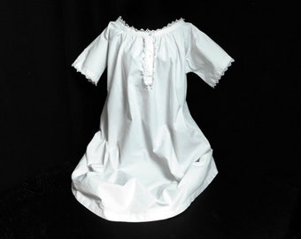 NEW PRICE Classic French Vintage Chemise Nightgown in Cotton with Hand Crocheted Lace