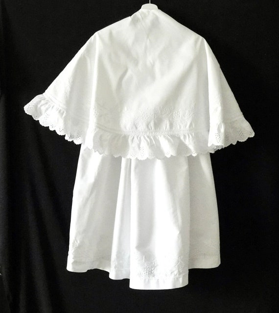 French Christening Cape  Vintage in Cotton Pique … - image 10