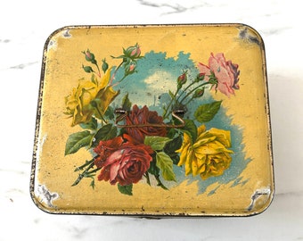 Large Vintage French Tin Chocolate Box