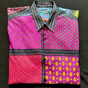 Vintage French Souleiado Shirt  in Provencal Cotton Print