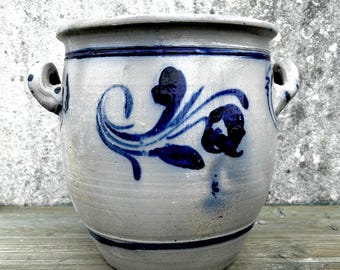 Antique French Confit Pot Preserving Jar Hand Thrown Pottery