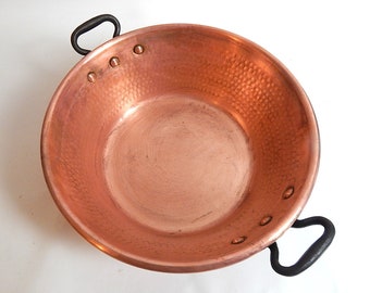 Solid Copper French 'Confiture' Pan Vintage