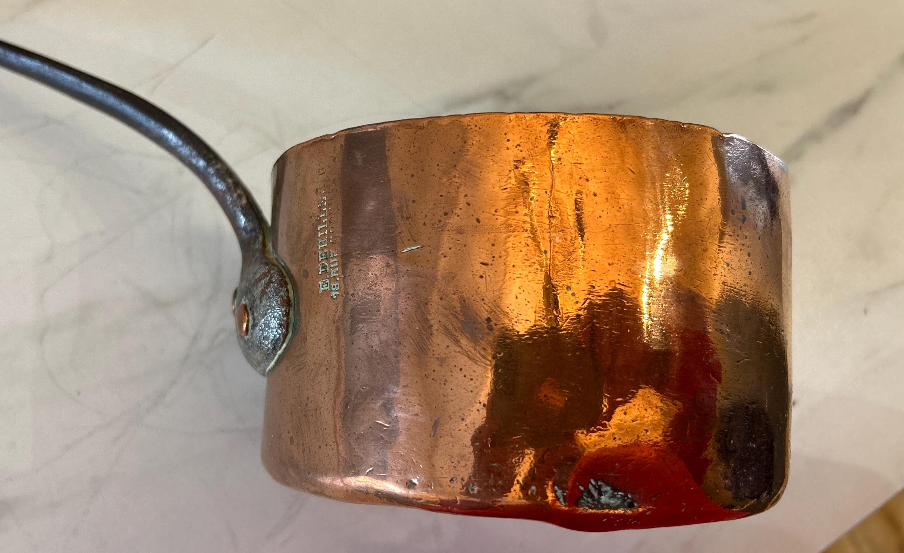 E.DEHILLERIN 銅鍋　刻印あり E.DEHILLERIN 鍋 銅鍋 刻印あり