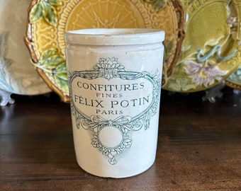 French Antique "Felix Potin' Confiture Crock