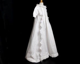 Vintage French Christening Gown with Embroidery Suitable for Baby Boy or Girl