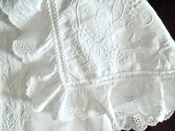 French Christening Cape  Vintage in Cotton Pique … - image 7