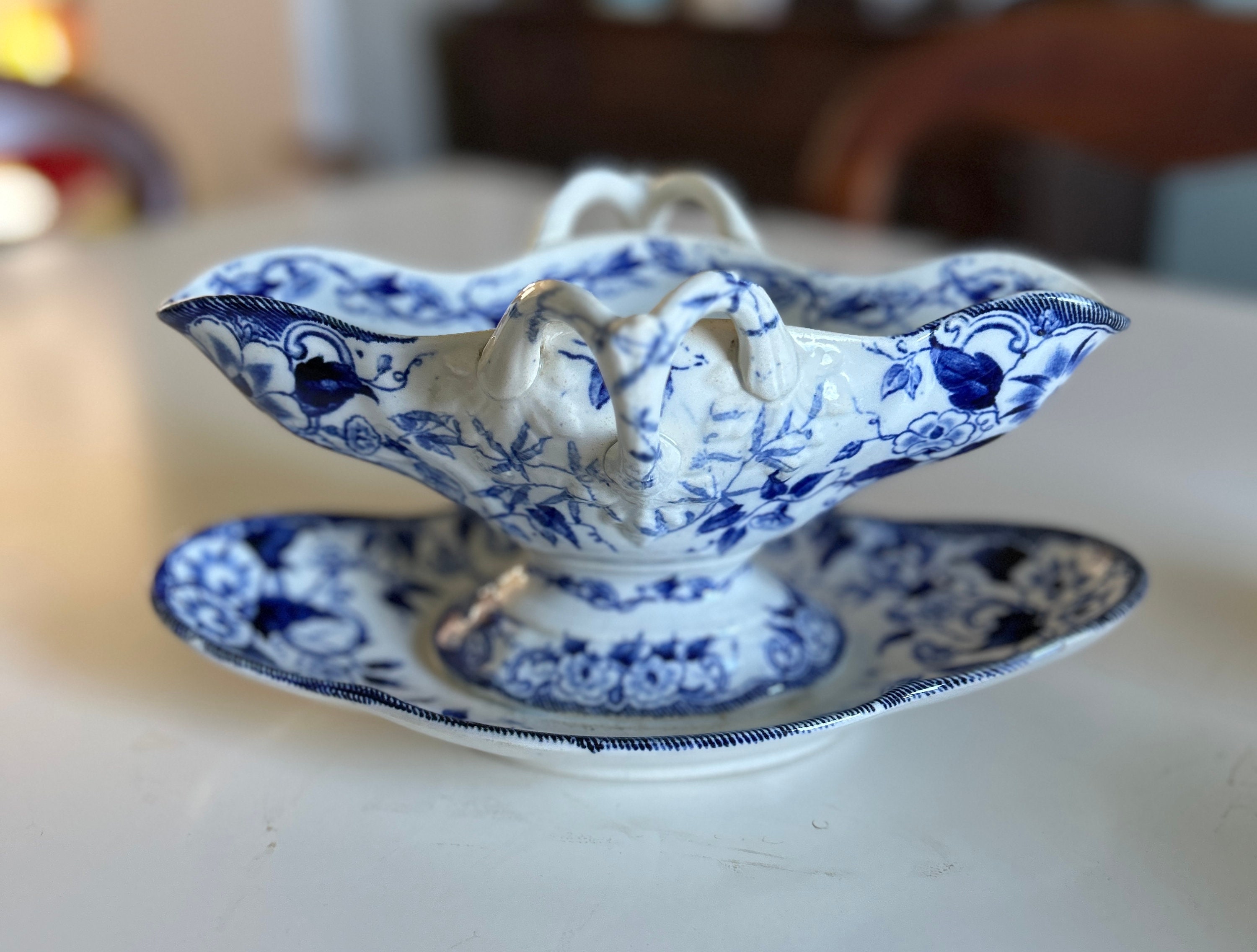【美品】Creil et montereau CHARDONNERET 3609 CREIL-MONTEREAU Manufacture - Beautiful antique planter with
