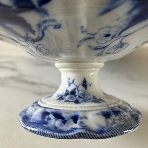 Antique French Compote Blue 'Flora' pattern from Creil et Montereau. image 3